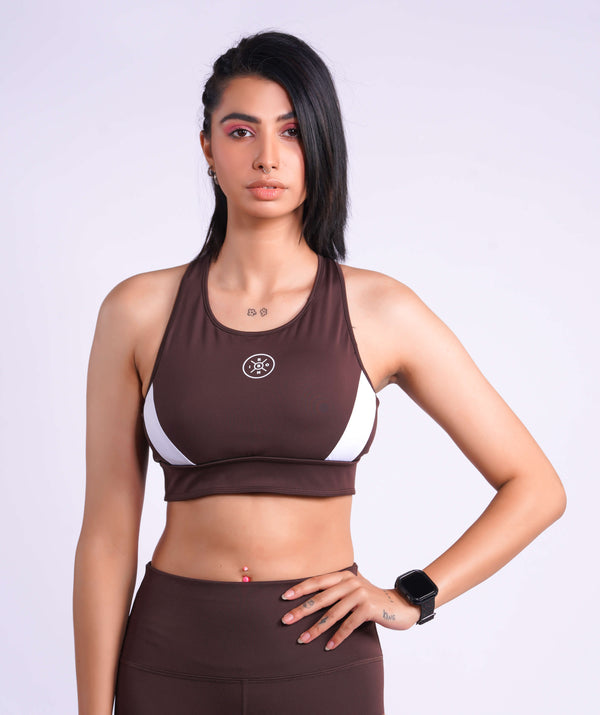 Brown Sports Bra High Support